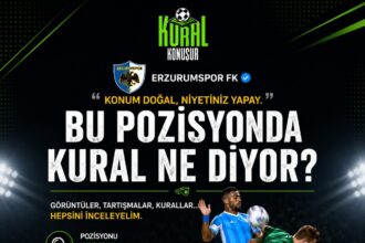 Erzurumspor, tartışmalı pozisyonun ardından “Konum doğal, niyetiniz yapay.” açıklamasını yaptı.