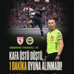 Samsunspor–Fenerbahçe maçının 65. dakikasında Guarino, hava topu mücadelesinin ardından kontrolsüz şekilde…
