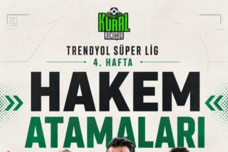 4.Haftanın kritik maçlarında düdük çalacak hakemler belli oldu. ⚽