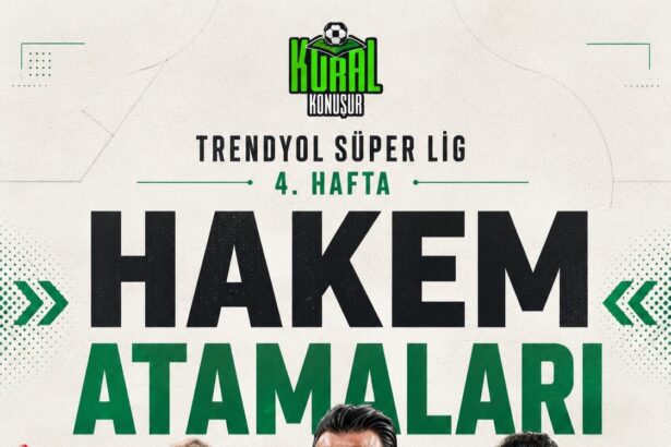 4.Haftanın kritik maçlarında düdük çalacak hakemler belli oldu. ⚽