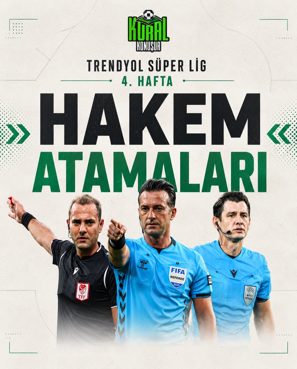 4.Haftanın kritik maçlarında düdük çalacak hakemler belli oldu. ⚽