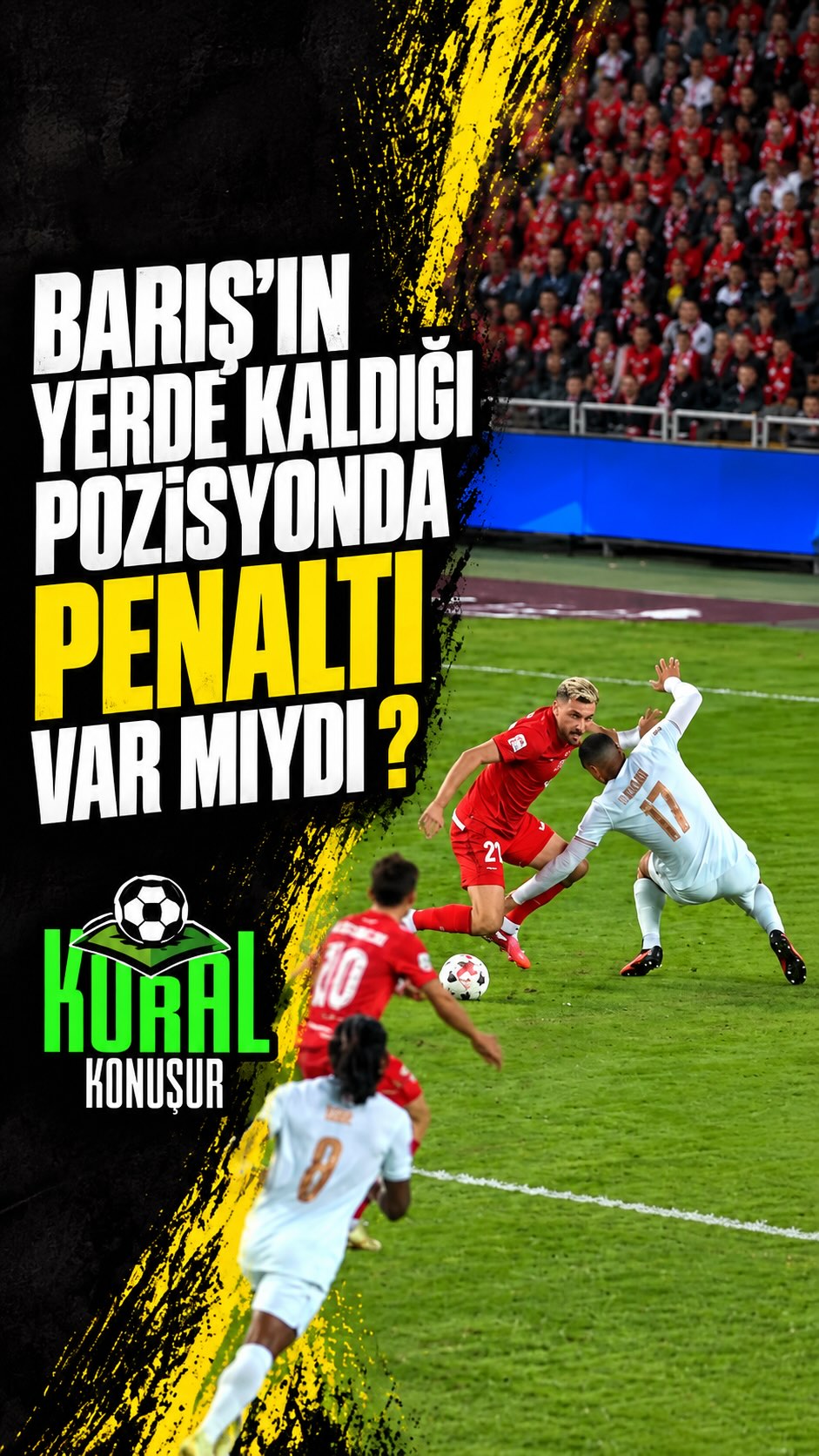 Türkiye–Fransa maçının 31. dakikasında Barış Alper Yılmaz ceza sahasında yerde kaldı, hakem oyunu devam…