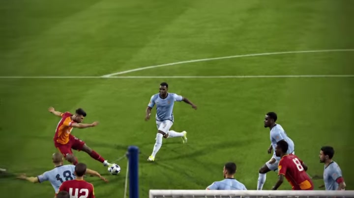Erzurumspor–Galatasaray karşılaşmasında Sallai’nin gol pozisyonundan saha içi görüntü.